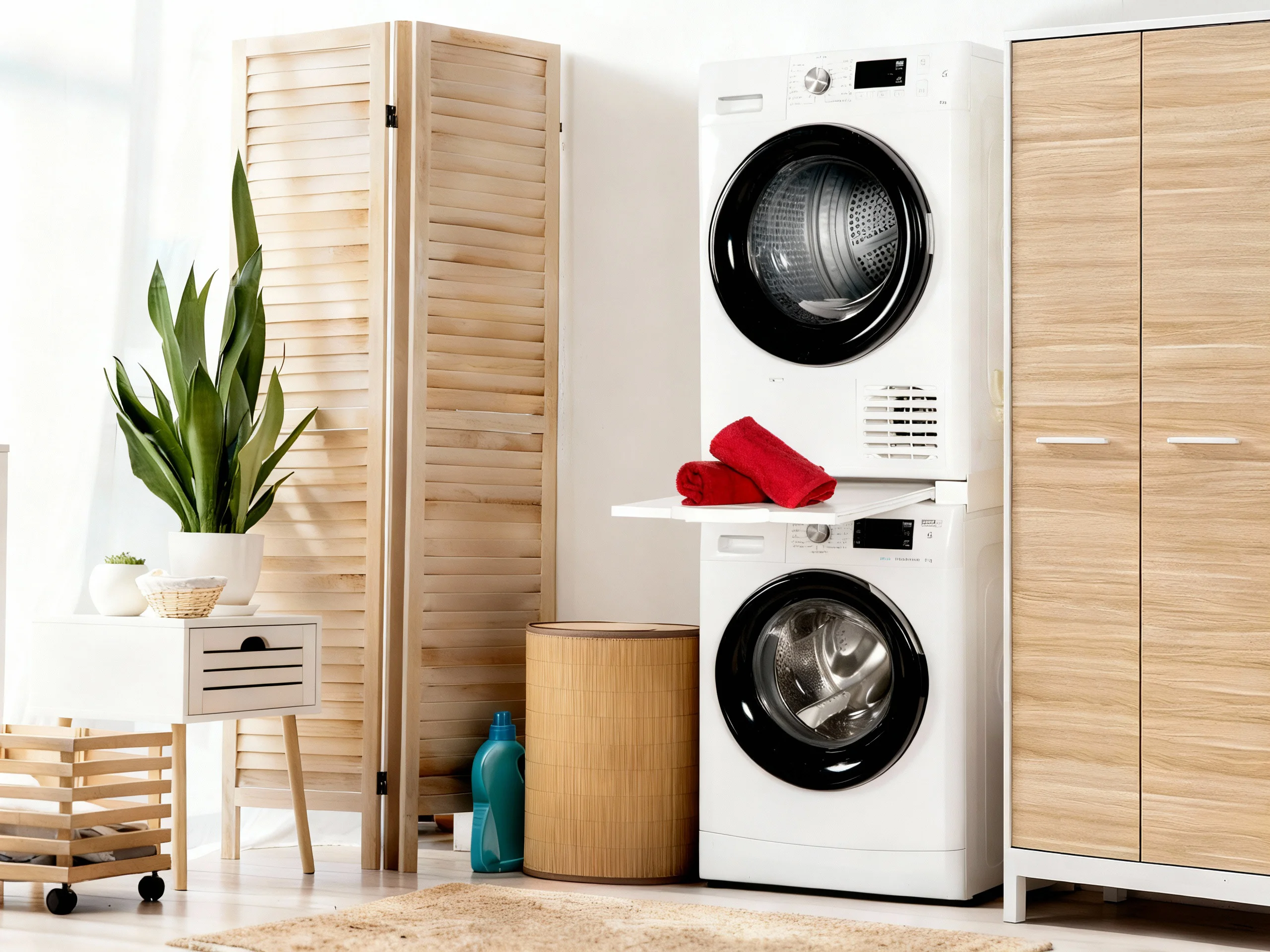 Λευκή - Prime Βάση Σύνδεσης Πλυντηρίου - Στεγνωτηρίου με Συρτάρι (με πιστοποίηση FCS)