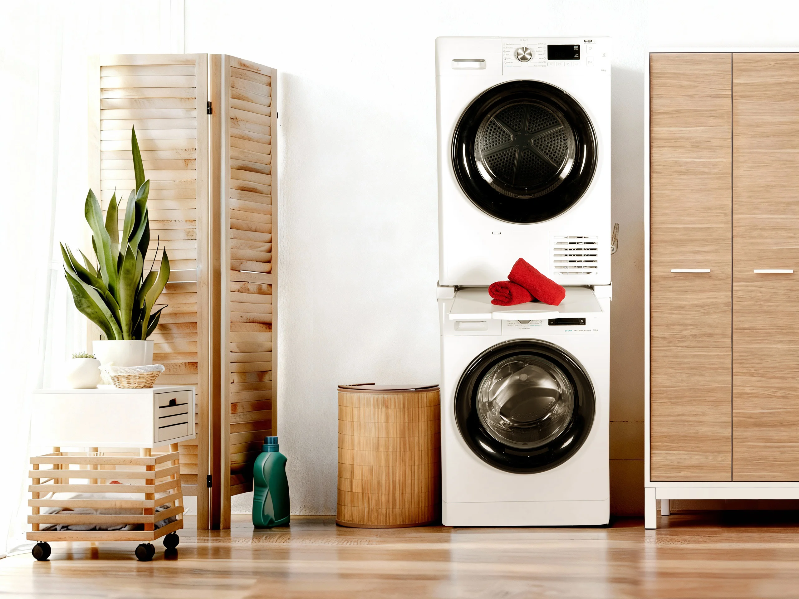 Λευκή - Prime Βάση Σύνδεσης Πλυντηρίου - Στεγνωτηρίου με Συρτάρι (με πιστοποίηση FCS)